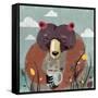 Honey bear-Anna Polanski-Framed Stretched Canvas