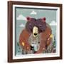 Honey bear-Anna Polanski-Framed Art Print