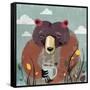 Honey bear-Anna Polanski-Framed Stretched Canvas