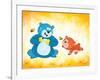 Honey Boo-Blue Fish-Framed Art Print