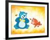 Honey Boo-Blue Fish-Framed Art Print