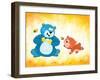 Honey Boo-Blue Fish-Framed Art Print