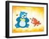 Honey Boo-Blue Fish-Framed Art Print