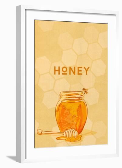 Honey Jar - Letterpress-Lantern Press-Framed Art Print