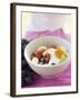 Honey Running onto Fruit Muesli with Yoghurt-null-Framed Photographic Print