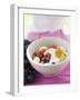 Honey Running onto Fruit Muesli with Yoghurt-null-Framed Photographic Print