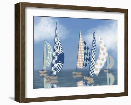 Honeybloom Coastal Sailboats-Matthew Piotrowicz-Framed Art Print