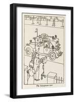 Honeymoon Taxi-William Heath Robinson-Framed Art Print