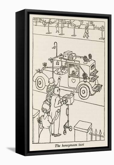 Honeymoon Taxi-William Heath Robinson-Framed Stretched Canvas