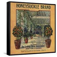 Honeysuckle Brand - Lindsay, California - Citrus Crate Label-Lantern Press-Framed Stretched Canvas