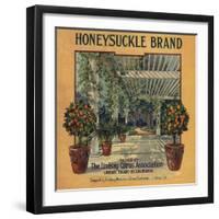 Honeysuckle Brand - Lindsay, California - Citrus Crate Label-Lantern Press-Framed Art Print