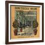 Honeysuckle Brand - Lindsay, California - Citrus Crate Label-Lantern Press-Framed Art Print