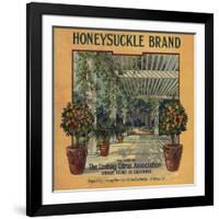 Honeysuckle Brand - Lindsay, California - Citrus Crate Label-Lantern Press-Framed Art Print