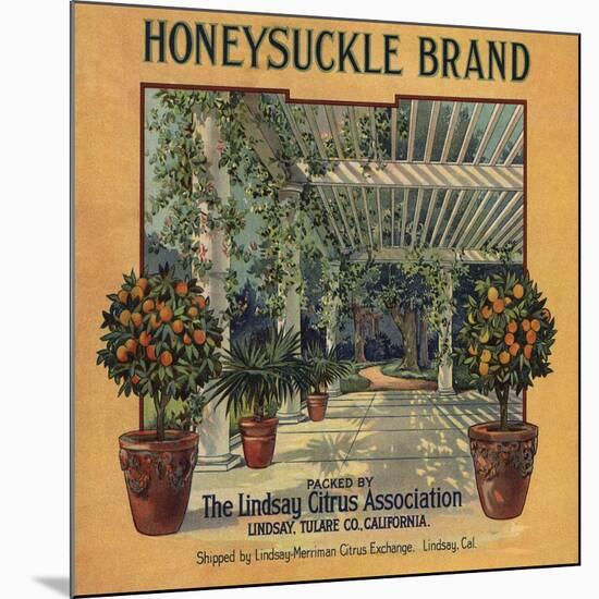 Honeysuckle Brand - Lindsay, California - Citrus Crate Label-Lantern Press-Mounted Art Print