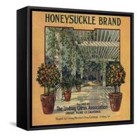 Honeysuckle Brand - Lindsay, California - Citrus Crate Label-Lantern Press-Framed Stretched Canvas