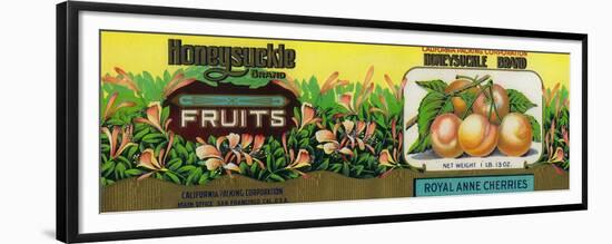 Honeysuckle Cherry Label - San Francisco, CA-Lantern Press-Framed Premium Giclee Print