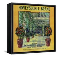 Honeysuckle Orange Label - Lindsay, CA-Lantern Press-Framed Stretched Canvas