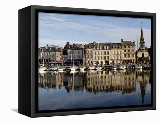 Honfleur Harbour, Calvados Region, Normandy, France, Europe-De Mann Jean-Pierre-Framed Stretched Canvas