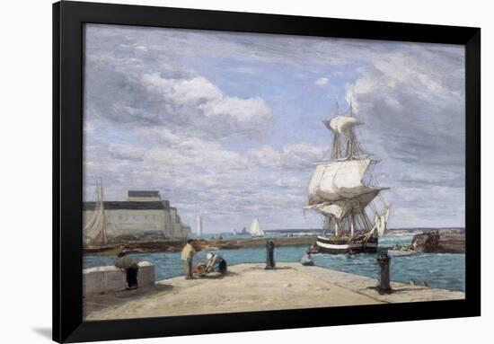 Honfleur, Le Port, c.1858-62-Eug?ne Boudin-Framed Giclee Print