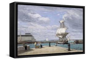 Honfleur, Le Port, c.1858-62-Eug?ne Boudin-Framed Stretched Canvas