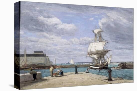 Honfleur, Le Port, c.1858-62-Eug?ne Boudin-Stretched Canvas