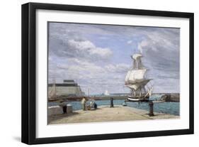 Honfleur, Le Port, c.1858-62-Eug?ne Boudin-Framed Giclee Print