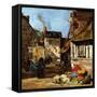 Honfleur, Saint-Catherine Market Place, 1867-1870-Eugène Boudin-Framed Stretched Canvas