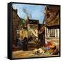 Honfleur, Saint-Catherine Market Place, 1867-1870-Eugène Boudin-Framed Stretched Canvas