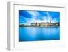 Honfleur Skyline Harbor and Water Reflection. Normandy, France-stevanzz-Framed Photographic Print