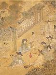 Promenade of a Notable, from Genre Scenes, 8 Panel Screen, Ink and Colour on Silk, Korea, Detail-Hong-Do Kim-Mounted Giclee Print