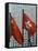 Hong Kong and Chinese Flags Fly in Central, Hong Kong, China-Amanda Hall-Framed Stretched Canvas