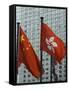 Hong Kong and Chinese Flags Fly in Central, Hong Kong, China-Amanda Hall-Framed Stretched Canvas