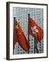 Hong Kong and Chinese Flags Fly in Central, Hong Kong, China-Amanda Hall-Framed Photographic Print