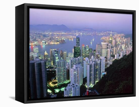 Hong Kong At Dawn-Damien Lovegrove-Framed Stretched Canvas