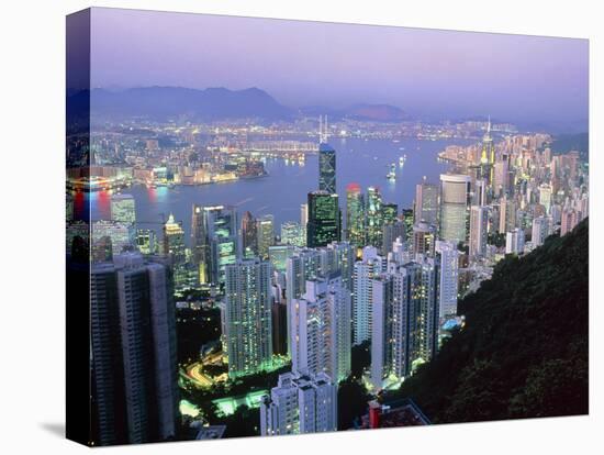 Hong Kong At Dawn-Damien Lovegrove-Stretched Canvas