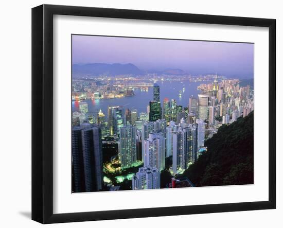 Hong Kong At Dawn-Damien Lovegrove-Framed Photographic Print