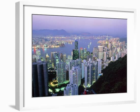 Hong Kong At Dawn-Damien Lovegrove-Framed Photographic Print