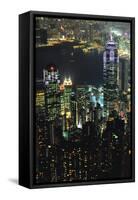 Hong Kong at Night-Jon Hicks-Framed Stretched Canvas