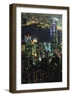 Hong Kong at Night-Jon Hicks-Framed Photographic Print