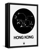 Hong Kong Black Subway Map-NaxArt-Framed Stretched Canvas