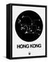 Hong Kong Black Subway Map-NaxArt-Framed Stretched Canvas