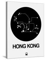 Hong Kong Black Subway Map-NaxArt-Stretched Canvas