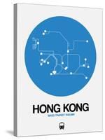Hong Kong Blue Subway Map-NaxArt-Stretched Canvas