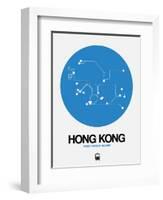 Hong Kong Blue Subway Map-NaxArt-Framed Art Print