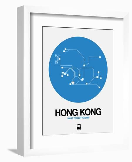 Hong Kong Blue Subway Map-NaxArt-Framed Art Print