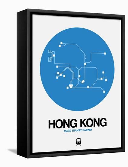 Hong Kong Blue Subway Map-NaxArt-Framed Stretched Canvas