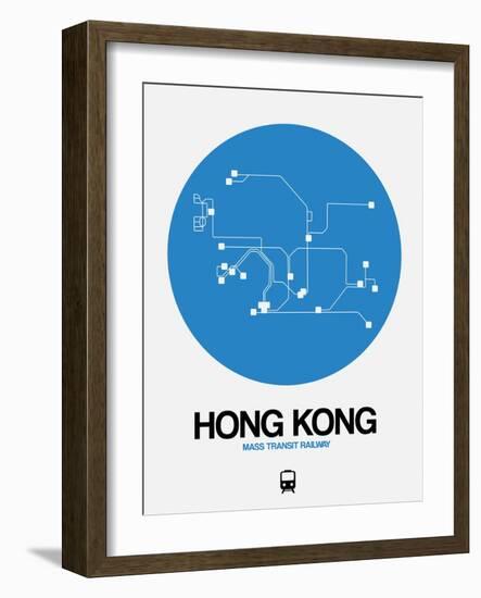 Hong Kong Blue Subway Map-NaxArt-Framed Art Print