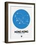 Hong Kong Blue Subway Map-NaxArt-Framed Art Print