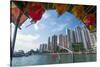 Hong Kong, China. Aberdeen from Boat in Water of Reclaimed Land with Skyscraper Condos-Bill Bachmann-Stretched Canvas
