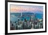 Hong Kong, China - Aerial View-Lantern Press-Framed Premium Giclee Print